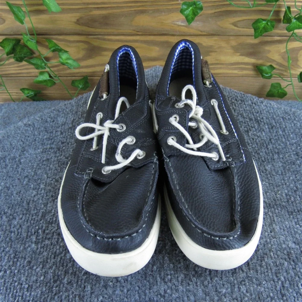 G.H. Bass Men's Adam Boat Shoe‎ Black Leather Size 8.5 Medium Gently Used 2025